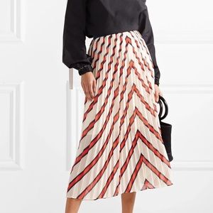 BY MALENE BIRGER ALVILAMMA PLEATED STRIPED MIDI SKIRT 44